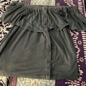 American Eagle Off The Shoulder Blue Top Shirt